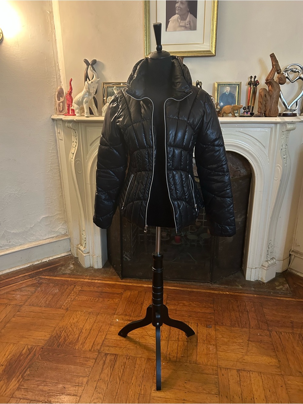 Guess Black Quilted Puffer Jacket for Women